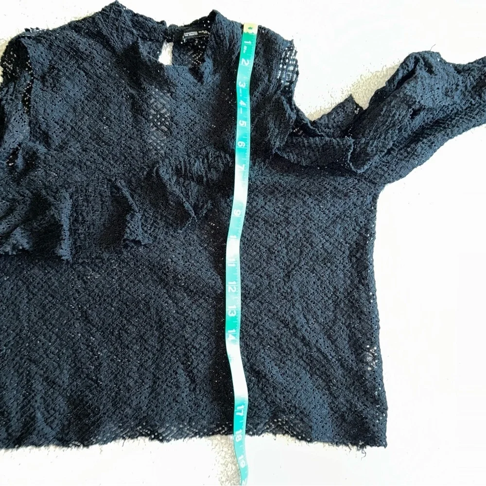 Zara Black Lace Cold Shoulder Blouse